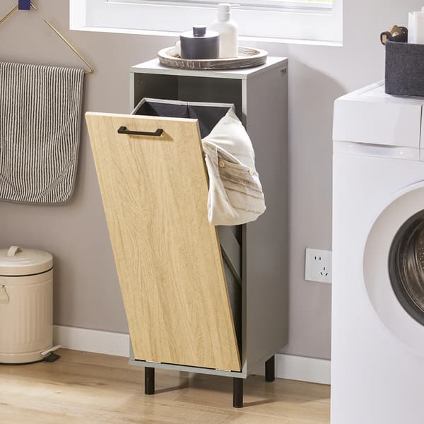 Vaskeskab, Udfoldelig Vaskepose, Robust Design,Lys Grå
