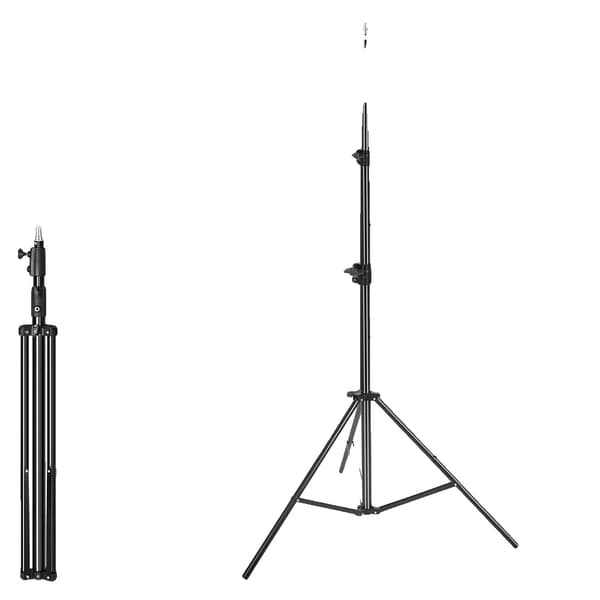 Tripod Stativ, Justerbar Højde, Bærbart Design,2.8M Sort Stativ