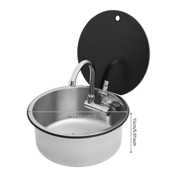 RV Vask, Foldbart Vandhaner, Pladsbesparende Design,Rund - 34cm