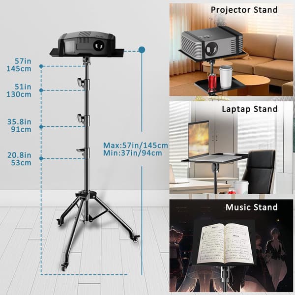 Tripod Stativ, Justerbar Højde, Bærbart Design,145cm