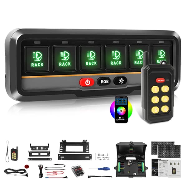 RGB Switch Panel, Bluetooth Kontrol, Tilpasseligt Design,6 Gang APP