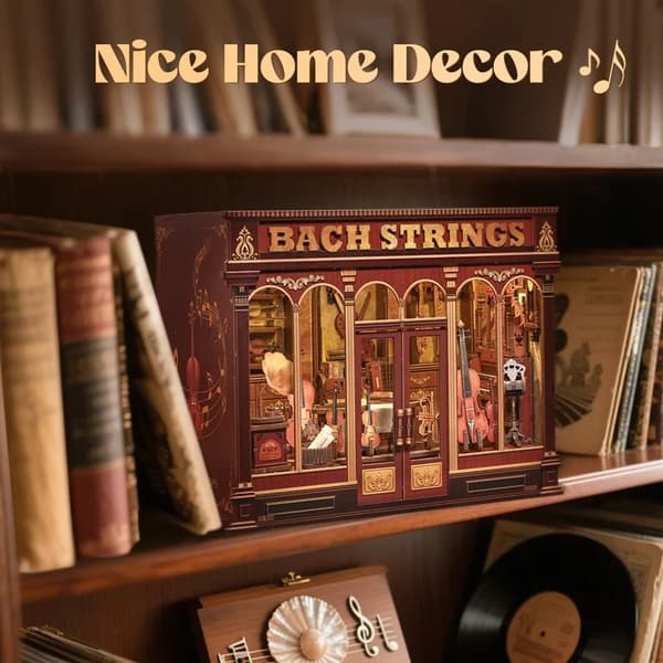 Bokhörna Kit, DIY Montering, LED Belysningsfunktion,Bach Sträng