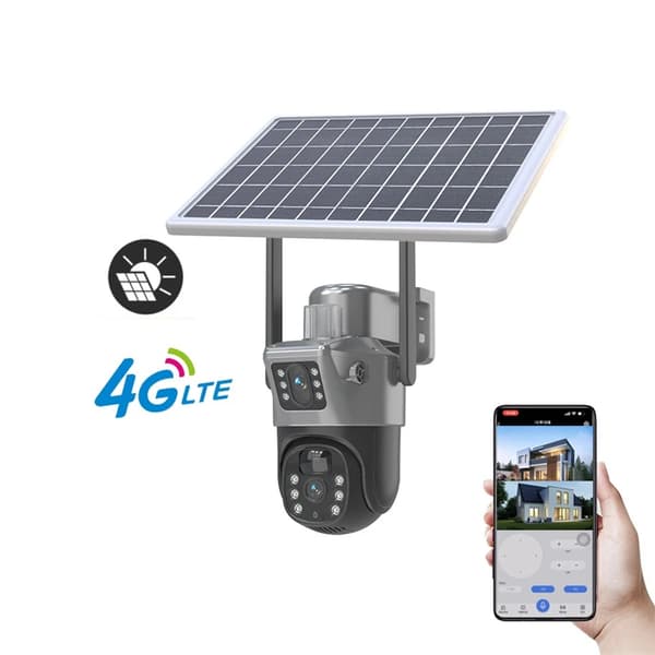 Solkamera, Dobbeltlinse, 4G-forbindelse,EU 4G Kun Kamera