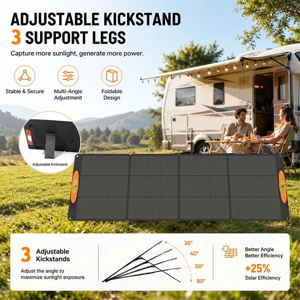 Solpanel, Bärbar och Fällbar Design, Hög Effektivitet,Solcellsladdare 200