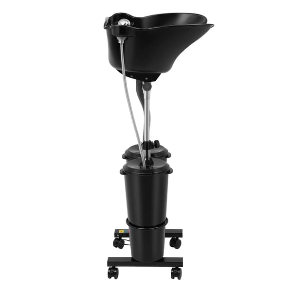 Bærbar Shampoo Basin, Justerbar Højde, Mobil Design,sort