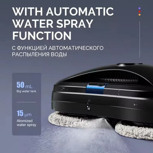 Fönsterputsrobot, Smart Kontroll, Kraftfull Sug,Svart