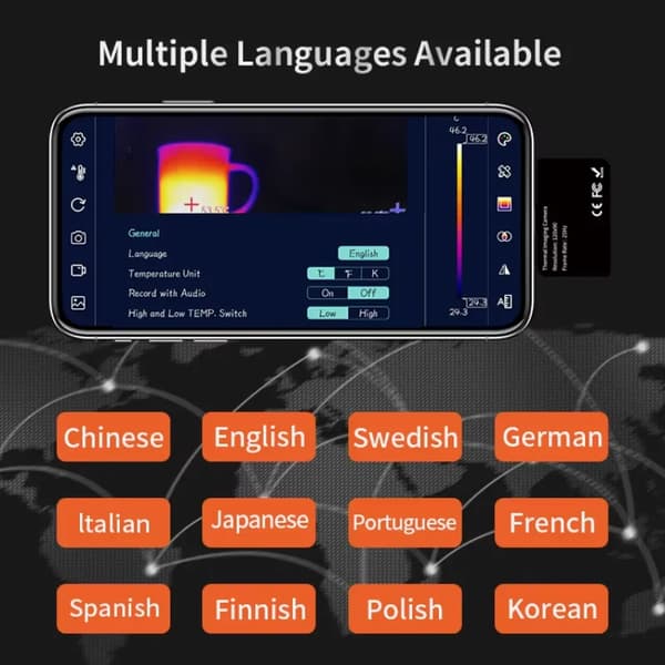 Termisk Imager, Super IR Teknik, Android Kompatibel,T5