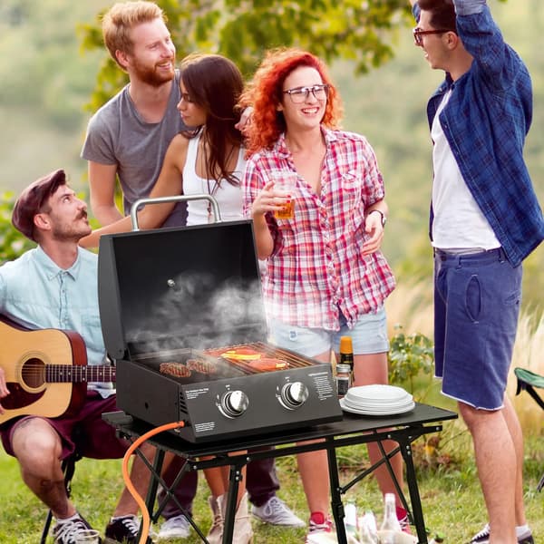 Gasgrill, Foldbart Design, Holdbar Stål Konstruktion,sort