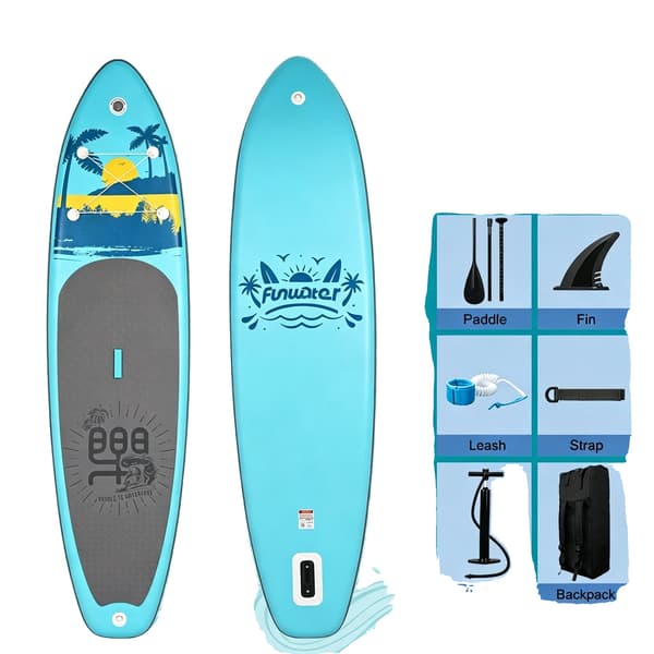 Oppustelig Paddle Board, Bred Krop Design, Komplet Tilbehørssæt,27A Lys Blå 11