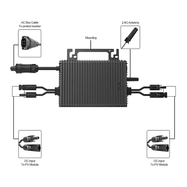 Solomvandlare, Hög Effektivitet, Smart Övervakning,230V, 1000W