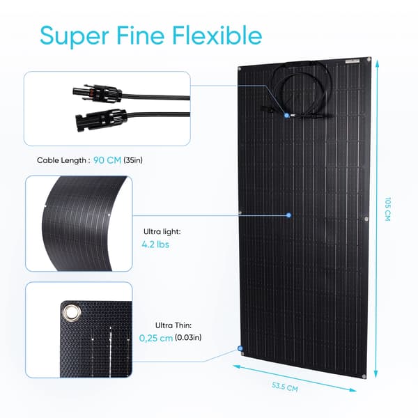 Solpanel, Fleksibelt Design, Høj Effektivitet,1PCS  110W