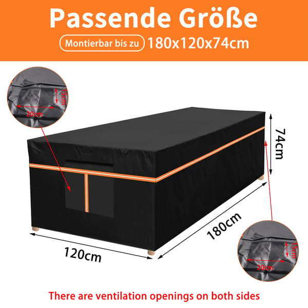 Havemøbelovertræk, Vandtæt, UV-Beskyttende,2-sidet ventilation