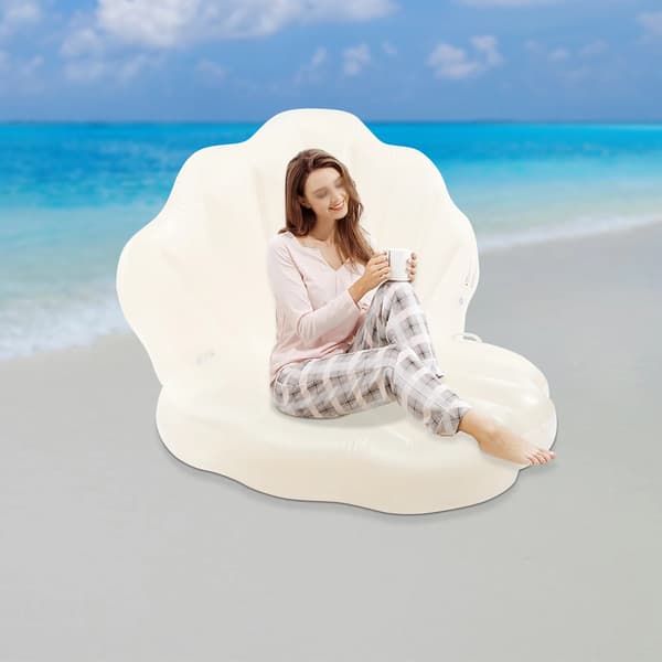 Pool Float, Snäckformad Design, Inkluderar Lekpärla,VIT