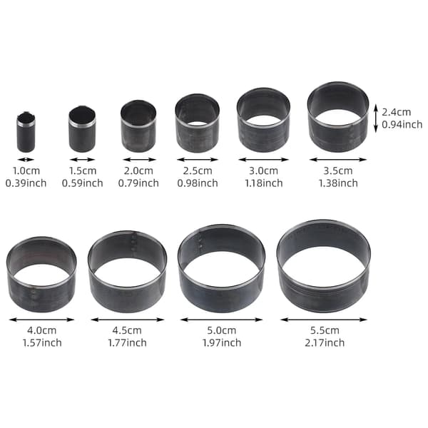 Läderhålsstansset, Hållbart Högkolfjäderstål, Mångsidiga Tillämpningar,10Pcs - 1Set