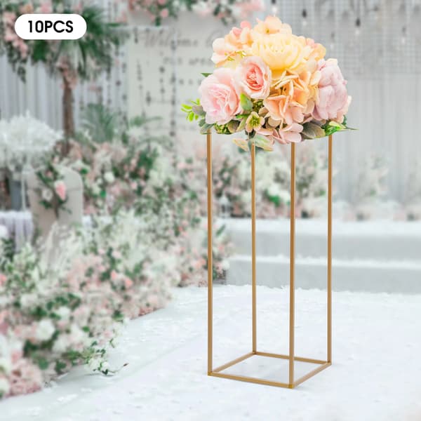 Blomsterkrukkeholdere, 10-delt sæt, robust metaldesign,M, Guld