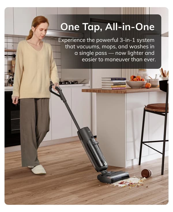 Smart Mop, Trådløs Design, Selvrensende Funktion,EU