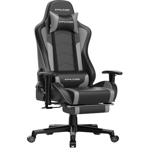 Gamingstol, Bluetooth-högtalare, Ergonomisk Design, Svart-Grå