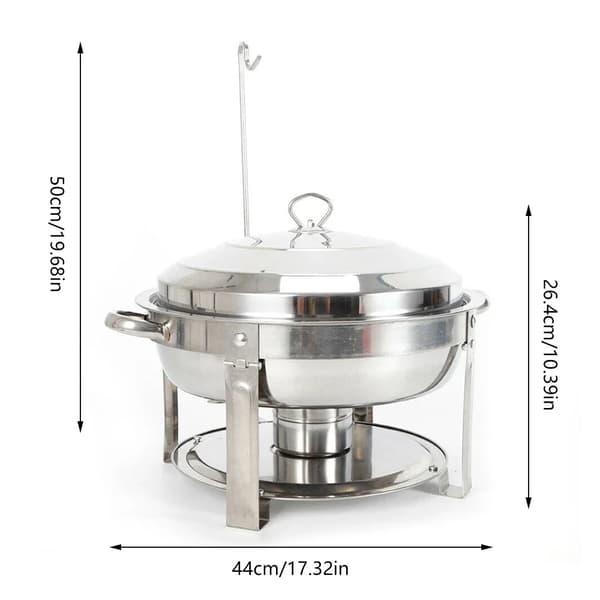 Buffet Madvarmer, Rustfrit Stål, Stor Kapacitet,5L, Lys Grå
