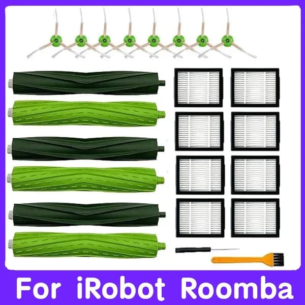 Rullebørste, Kompatibel med iRobot Roomba, Holdbart Gummimateriale,24PCS