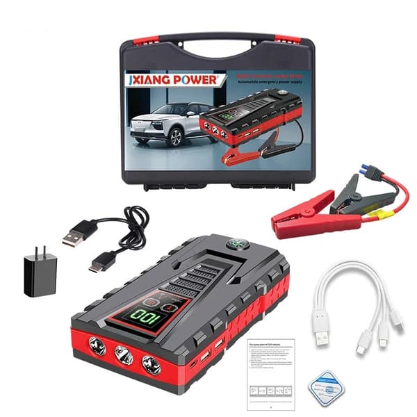 Bil Jump Starter, 5000A Spidsstrøm, Bærbar Power Bank,Sæt B