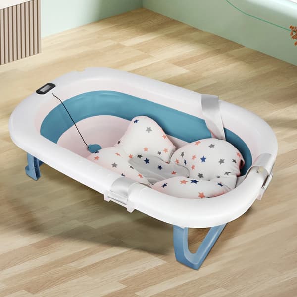 Babybad, Digitalt Termometer, Ergonomisk Design,HIMMELBLÅ