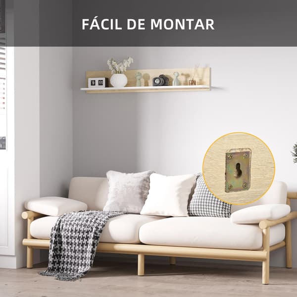 Flytande hylla, väggmonterad, modern design, Brun