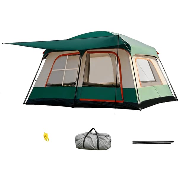 Tunnelcampingstält, Rymlig Design, UV-skydd,Grön-B