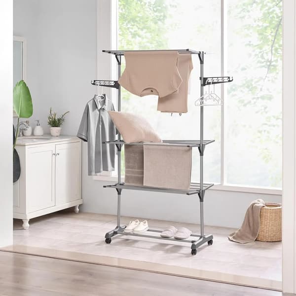 Tvätttork, Fällbar Design, Hög Lastkapacitet,Grå