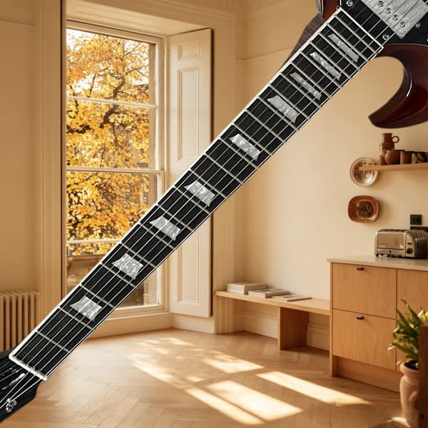 Gitarr, rosenträsgrepp, fast stall,Röd