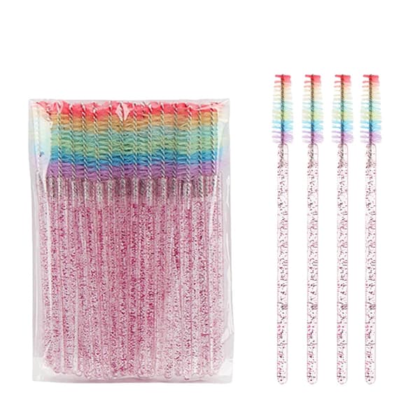 Øjenvippe Makeup Pensler, 50PCS Engangs, Ideel til Professionelt Brug,krystal-lilla rød