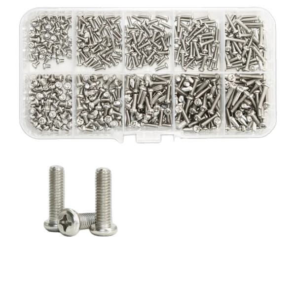 Hex Hoved Skruer Sæt, 304 Rustfrit Stål, Phillips Drive Stil,M2 M2.5 (500Pcs)