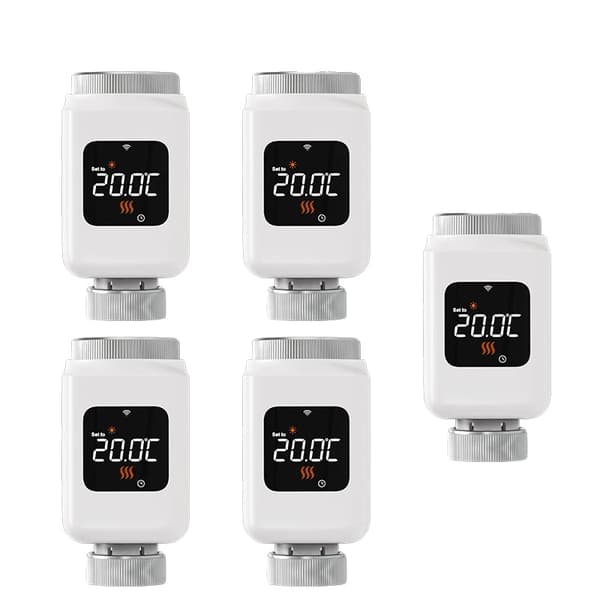 Smart Radiatorventil, Programmerbar Temperaturkontrol, App- og Stemmestyring,5PCS