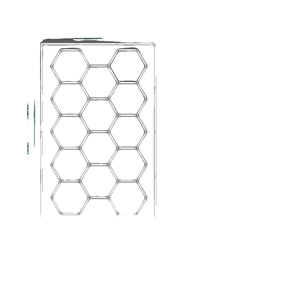 LED Garagebelysning, Hexagonal Design, Hög Lumen Utgång,Vit kantram