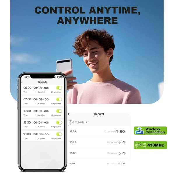 Havevandingstimer, Smart Kontrol, Programmerbart 4-Zone System,grøn