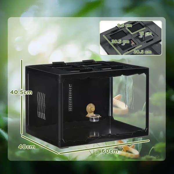 Terrarium, Temperaturregulering, Holdbart Design,Lys Grå