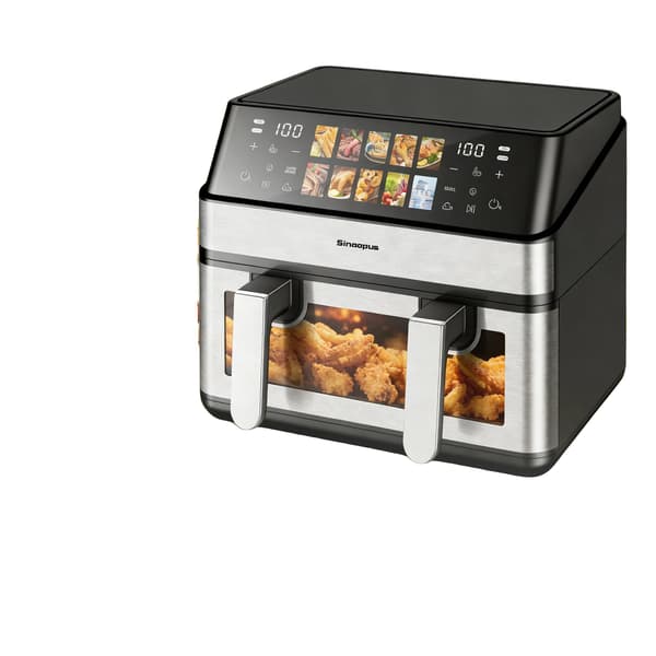 Luftfritös, Dubbelkorg 8,5L, 2000W Effekt, 80-200 °C Temperaturintervall, LED Touchpanel, 10 Matlagningsprogram
