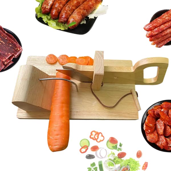 Korvskärare, rostfritt stålblad, bordsdesign,Träfärg
