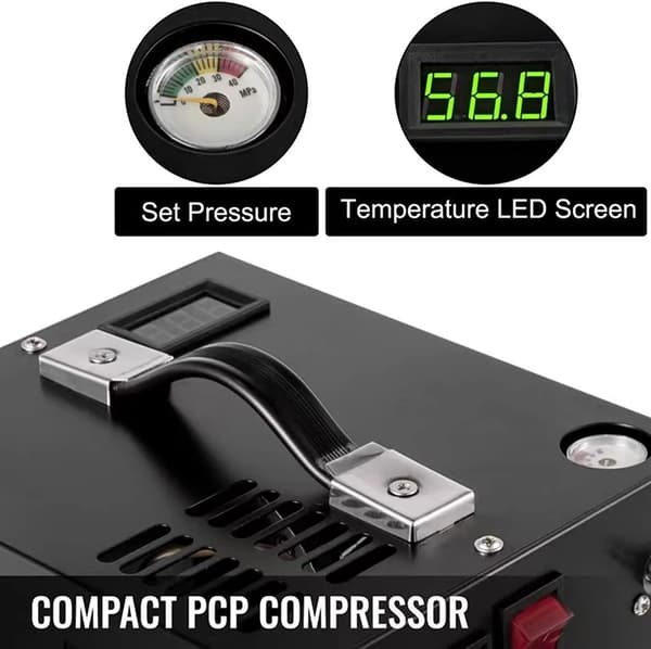 Ilmakompressori, 4500 PSI, LCD-näyttö,Musta