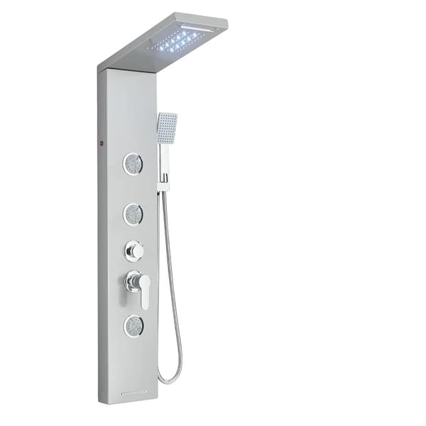 Duschsystem, LED-lampa, massage spray,1049 Nikel