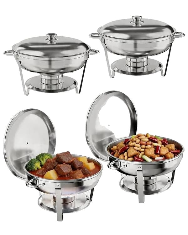 Chafing Dish Sæt, Rustfrit Stål Konstruktion, Buffetvarmer til Catering,4pcs