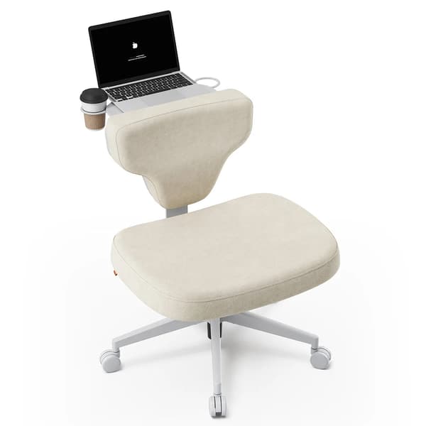 Stol, Ergonomisk Design, Justerbar Ryglæn,Abrikos