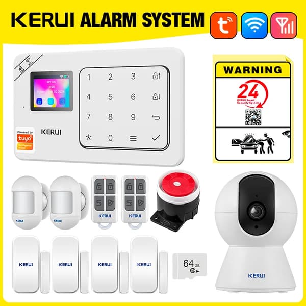 Larm System, Trådlös Kontroll, Röstassistent Kompatibilitet,alarm kit 8, EU Plug-a