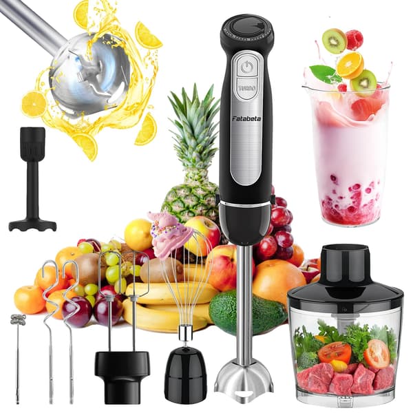 Immersion Håndblender, 21 Hastigheder, Multifunktionelle Vedhæftninger,sort