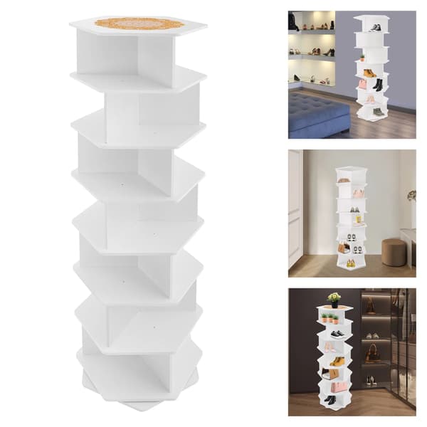 Sko Display Rack, 7-Lags Organizer, 360° Rotation,HVID