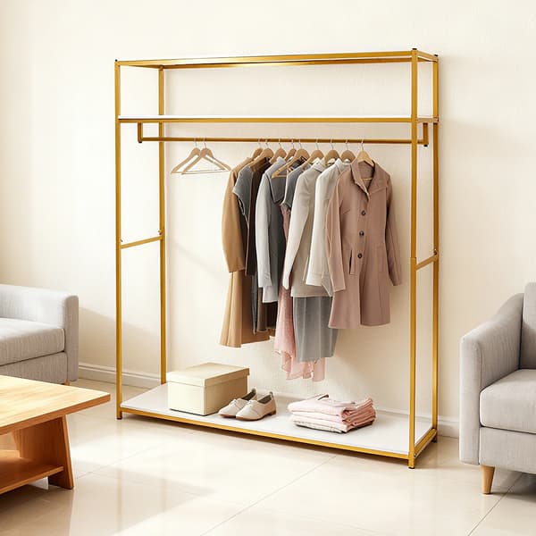 Tøjstativ, Stilfuldt Design, Robust Konstruktion,Guld