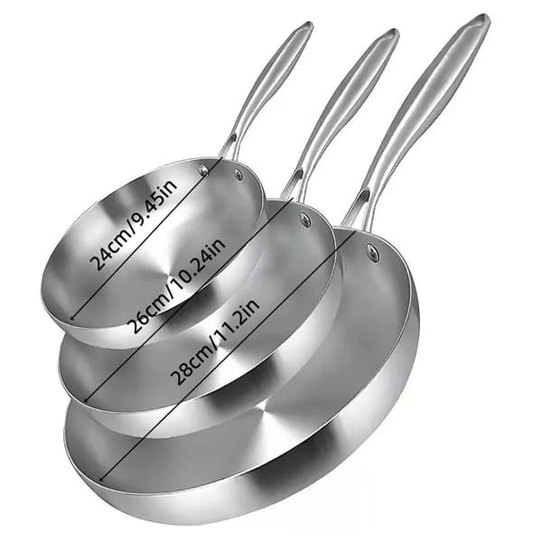 Stegepande Sæt, Holdbart Rustfrit Stål, Jævn Varmefordeling,24cm+26cm+28cm