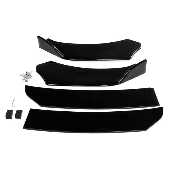 Bil Frontlip Bumper Splitter, Universel Pasform, Aerodynamisk Design,Glansende Sort