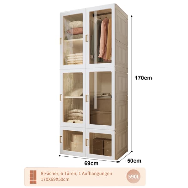 Garderobe, Foldbart Design, Magnetiske Døre,MULTI