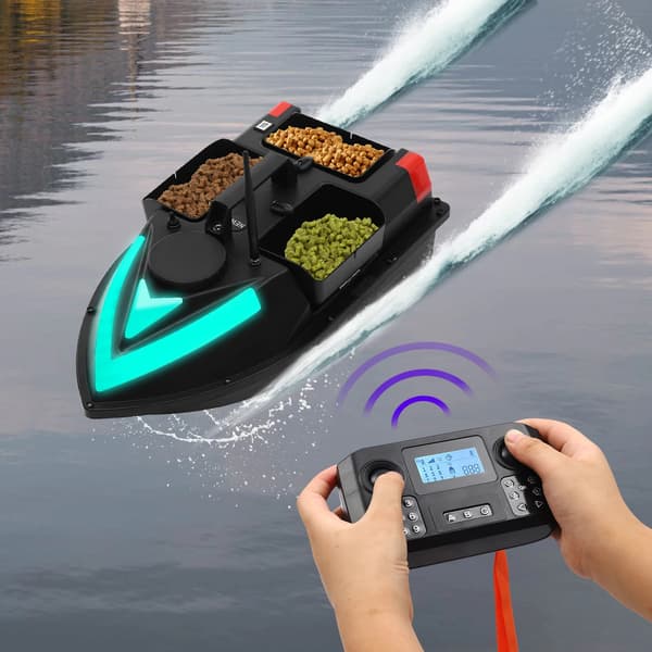 Baitbåd, GPS-funktion, Dobbelt motorsystem,sort
