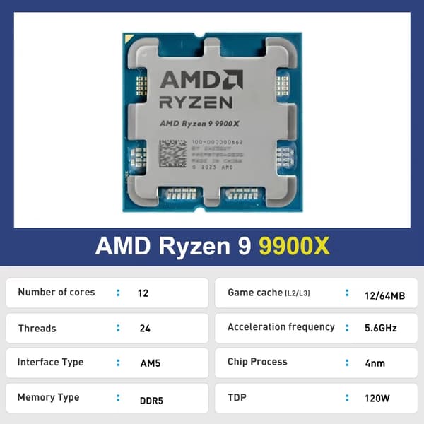 Processor, 12 kerner, 24 tråde, 5,6 GHz, TDP 120W, DDR5 understøttelse